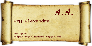 Ary Alexandra névjegykártya